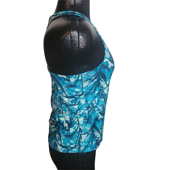 Under Armour Blue Camouflage Patterned Racerback Tank Top S - Picture 3 of 6